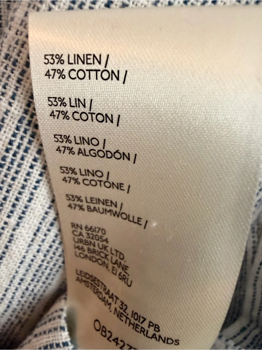 Free People Linen Blend Striped Tunic Dress Blue White Size M NWT